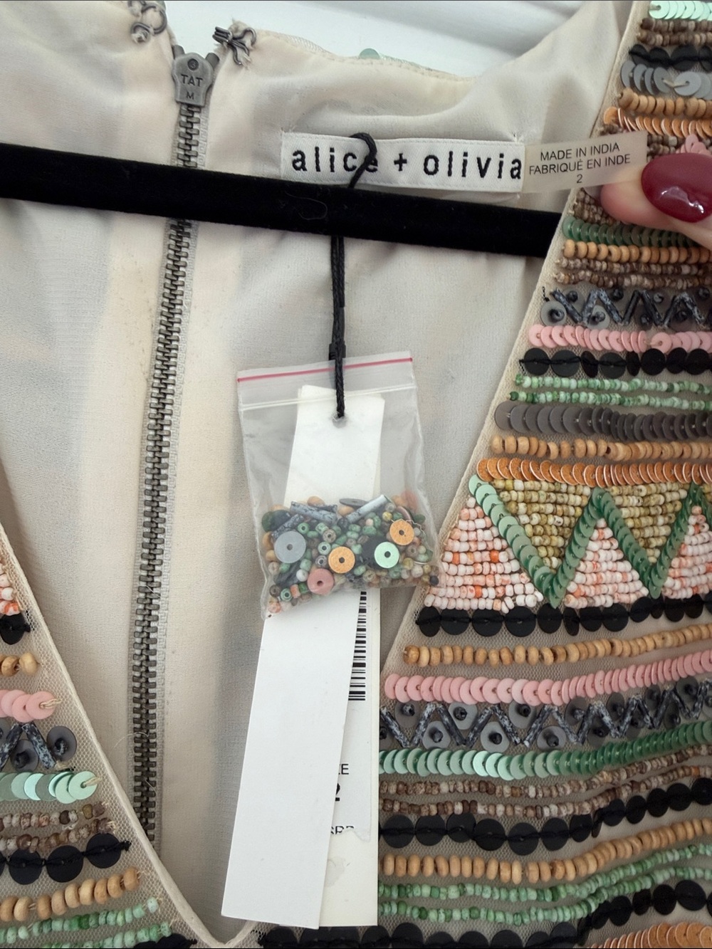 Alice + Olivia Sequin Embellished Multi-Color Sleeveless Dress - Picture 2 of 5